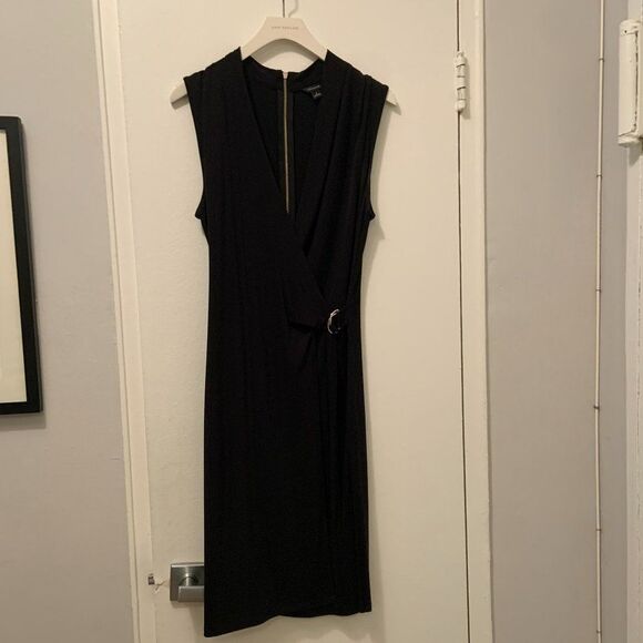 Ann Taylor Sleeveless Wrap Dress Black Small - Picture 5 of 16